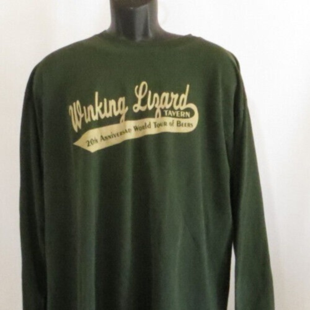 Winking Lizard Tavern 20th Anniversary World Tour of Beer Green Size XL